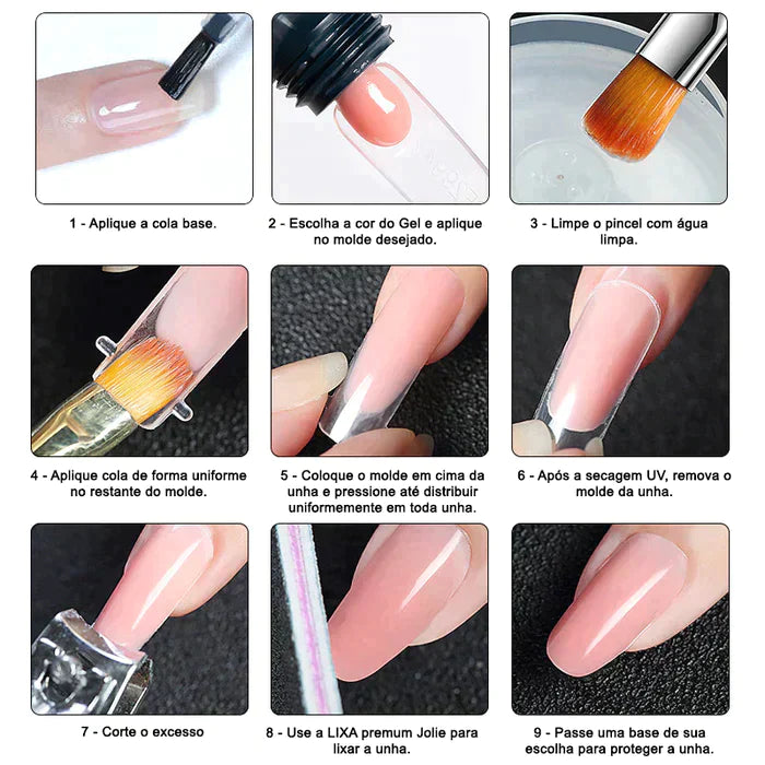 LuxGel - Née Jolie Alongamento Fácil de Unhas (Kit Completo ORIGINAL)